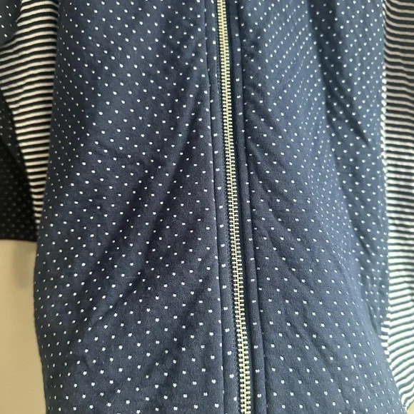 Chico's Navy Polka Dot Bomber Jacket - Picture 3 of 6